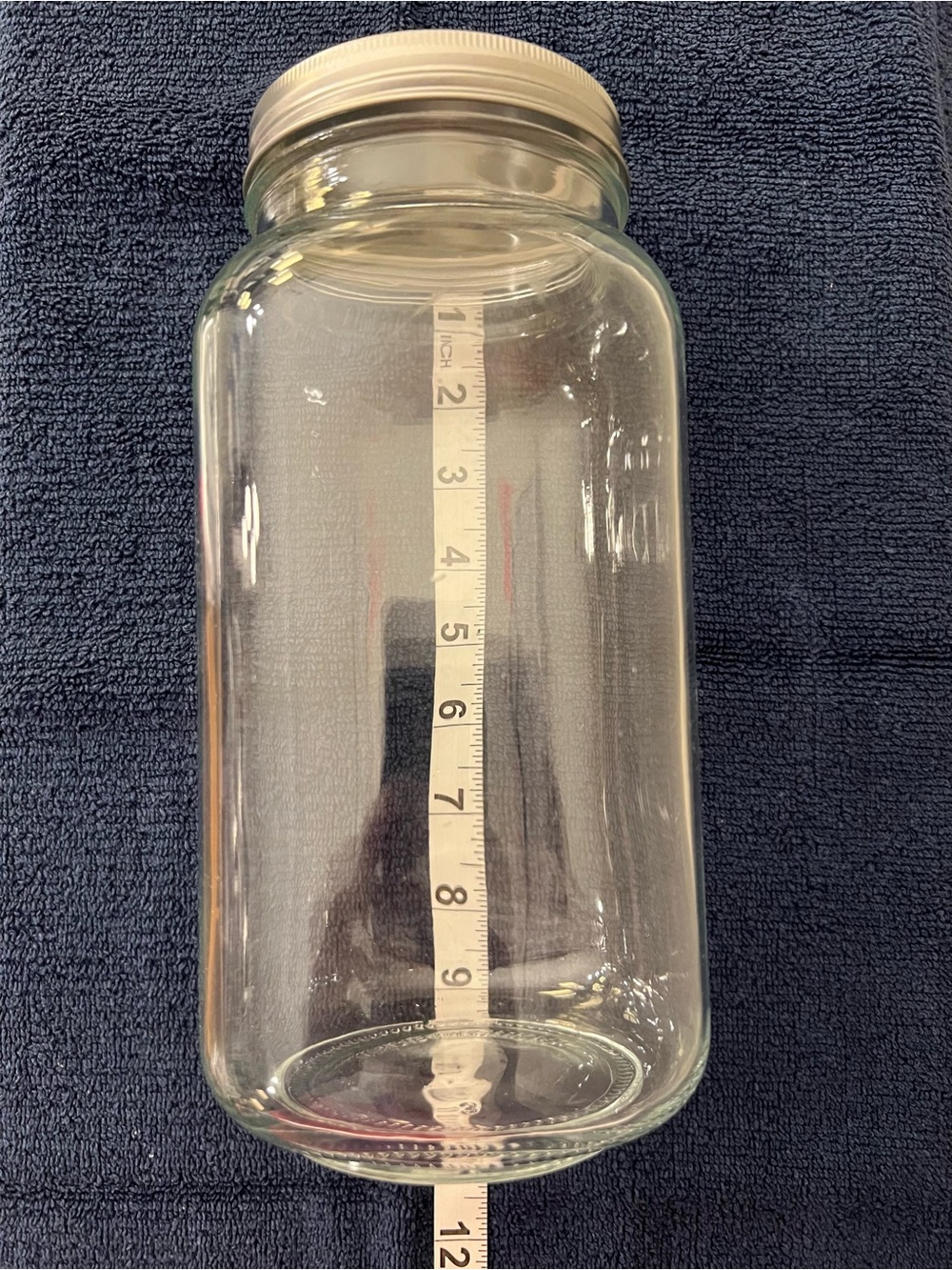 Huge Clear Glass Mason Jar with Silver Lid - NWOT - Picture 2 of 3